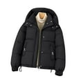 thumbnail image 6 of Women's Puffer Jacket, 2025 New Style Lightweight Quilted Down Coat with Zip Front, Warm Winter Outerwear for Women, Packable Travel Puffer Coat with Hood, Casual Cropped Insulated Jacket Black XXXL, 6 of 6