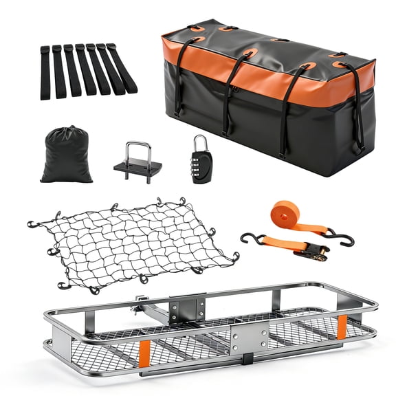 ZUNMOS 60-Inch Foldable Vehicle Cargo Basket | Heavy-Duty Collapsible Truck Bed Storage Organizer for SUVs, Trucks & Vans