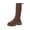 Brown, variant on Women’s Stretch Knit Knee‑High Sock Boots, Thick Lug Sole Platform Fashion Winter Boots, Comfortable Non Slip Casual Pull On Boots