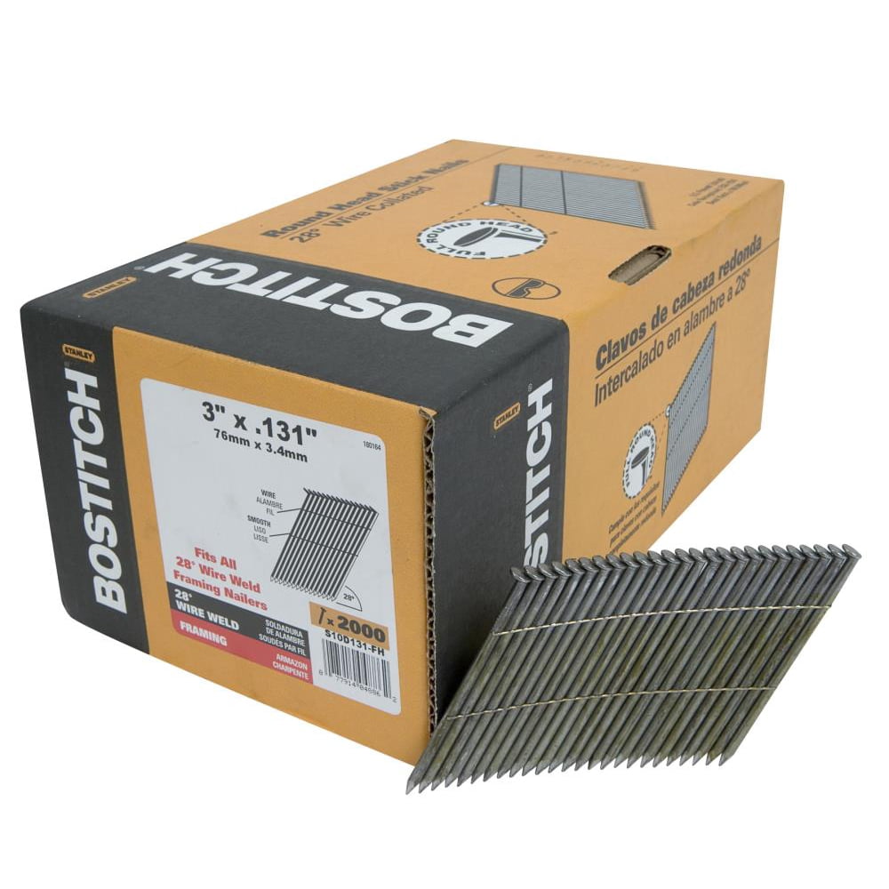 Bostitch S10D131FH 3" Smooth Shank 28° Wire CollatedStick Framing Nail