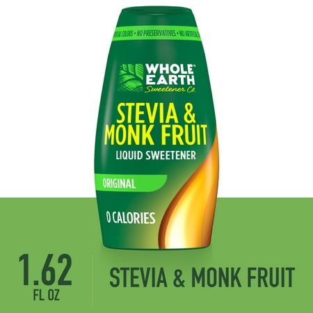 (4 Pack) Whole Earth Sweetener Liquid Stevia and Monk Fruit Sweetener, 1.62 Fl