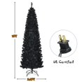 Gymax 7 FT Prelit Black Christmas Tree Artificial PVC Slim Pencil