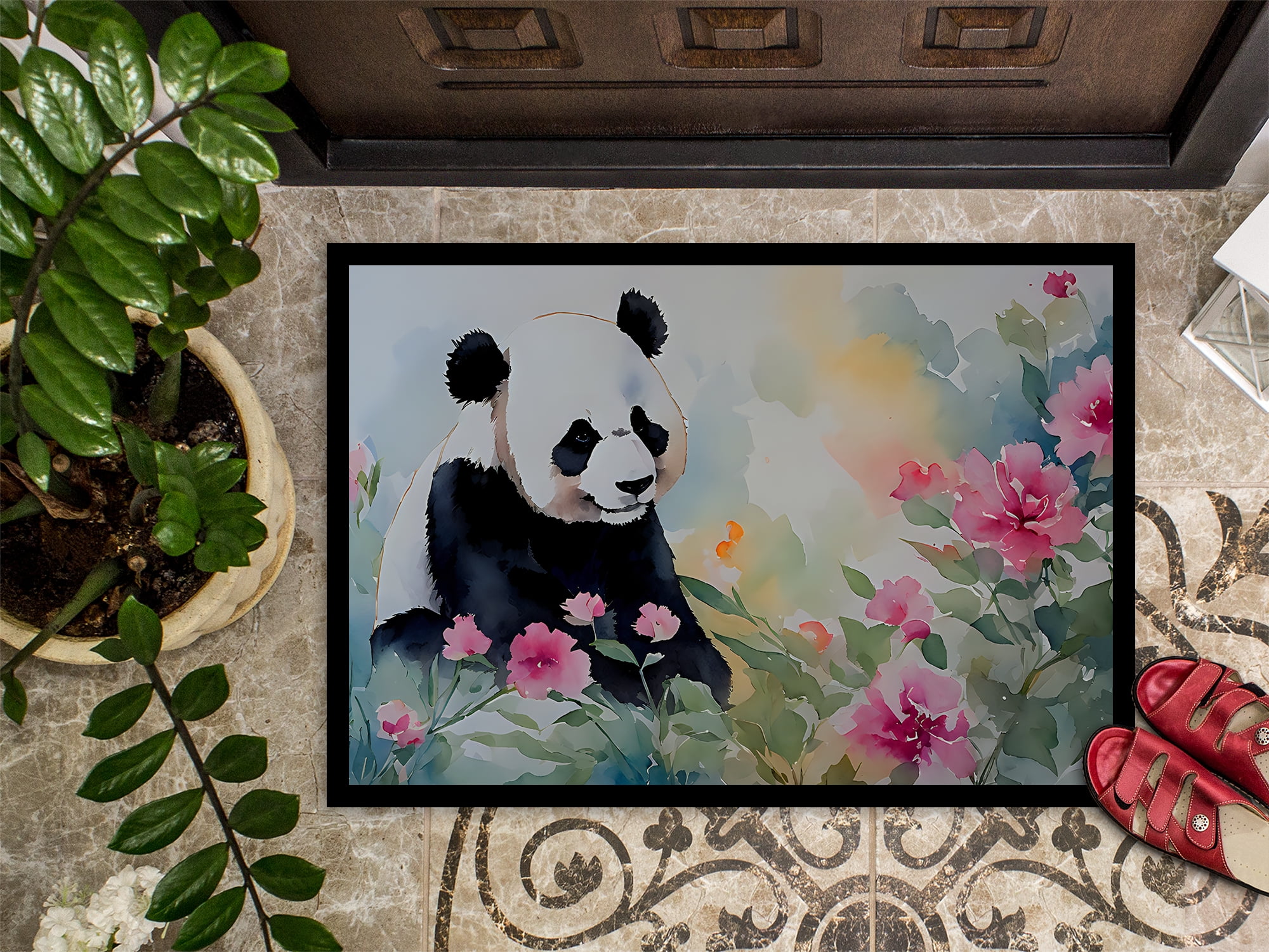 Carolines Treasures DAC2972MAT 0.15 x 18 x 27 in. Panda Doormat