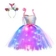 thumbnail image 1 of Déguisement de Fille Mermaid avec Tutu Lumineux à DEL, Robe de Princesse pour Fête d'Halloween, Cadeaux d'Anniversaire, 2-10 Ans, 1 of 5