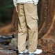 thumbnail image 5 of Ceisia Men Gift Solid Color Fleece Casual Loose Drawstring Multi Pocket Work Pants Elastic Cuff Long Trousers, 5 of 9