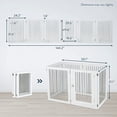 thumbnail image 2 of Pefilos 144" Folding Pet Gate with 4pcs Support, Wood 6-Panel Dog Gate for Stairs, Freestanding Pet Playpen Puppy Safety Fence, White, 2 of 8