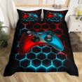 thumbnail image 1 of Geometric Duvet Cover Multicolor Honeycomb Hexagon Bedding Set Geometric Theme Metal Texture Streamline Polyester Qulit Cover, 1 of 7