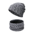 thumbnail image 4 of Babysbule Hats for Women Winter Men And Women Fashion Solid Color Outdoor Warm Frenulum Knitted Hat Scarf Glove Set, 4 of 4
