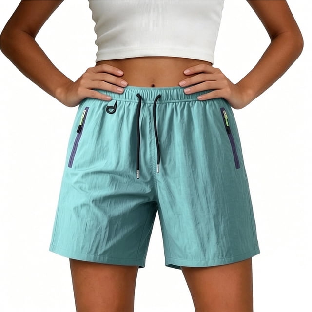 BLVB Shorts Cargo de Randonnée pour Femmes, Voyage, Sport, Golf, Légers, Été, Course, Gym, Shorts pour Femmes avec Poches à Glissière