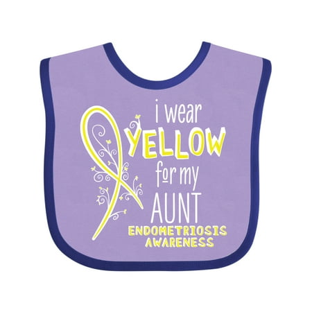 

Inktastic I Wear Yellow for My Aunt- Endometriosis Awareness Gift Baby Boy or Baby Girl Bib