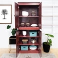 thumbnail image 2 of Pemberly Row Armoire de Rangement à 5 Tablettes avec Portes 30"L X 72"H en Cerisier, 2 of 9