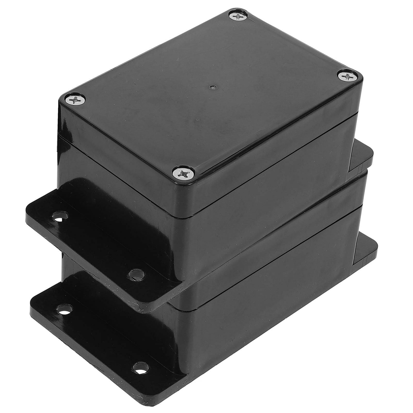 FOMIYES 2Pcs Waterproof Junction Box Plastic Electrical Project Case Outdoor Cord Protector Storage Black