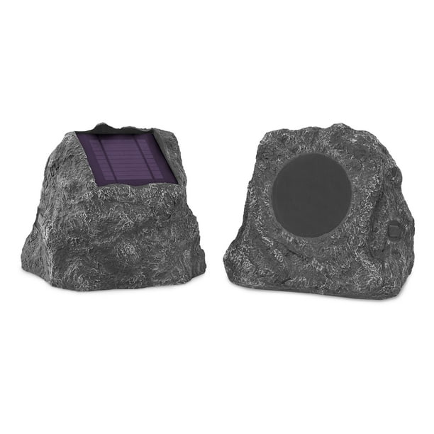 Innovative Technology 5 Watt Pair of Solar Charging Bluetooth Outdoor Rock Speakers Walmart