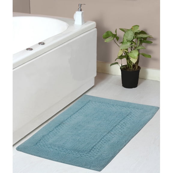 Home Weavers Classy Bath Mat 100% Cotton Bathroom Rugs Set, Bathroom Decore, Washable Rug, Soft and Absorbent bath Rug, Kitchen Mat, Bath Mat Set, Bath Floor Mat Non Slip, 21"x34" Rectangle, Aqua