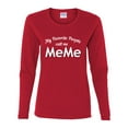 thumbnail image 2 of Wild Bobby My Favorite People Call Me MeMe Mother's Day Women Graphic Long Sleeve Tee, Red, Medium, 2 of 5