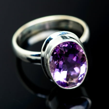 Silver Faceted Amethyst Ring Faceted Amethyst Ring Size 9.25 (925 Sterling Silver) - Handmade Boho Vintage Jewelry RING958967 ()
