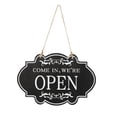 thumbnail image 2 of Tong Double Open Closed Sign For Bar And Wooden Business Hours Plaque, 2 of 6