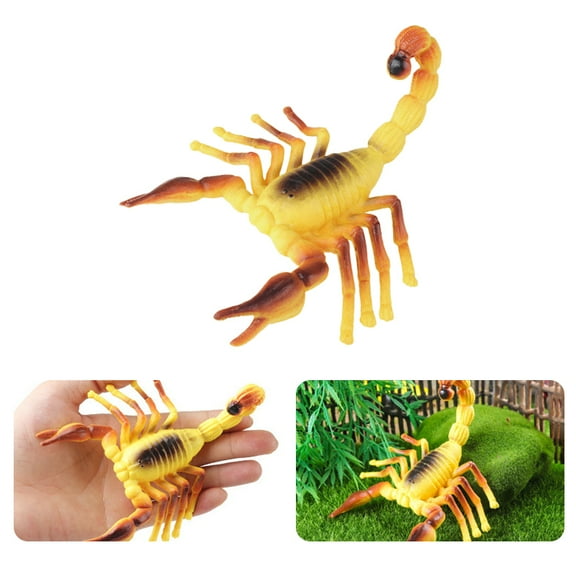 BESTSKY Fake Bugs,Lifelike Shape April Fools Pranks,Hollow Desert Yellow Scorpion Plastic Bugs