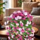 thumbnail image 5 of Decoración de cesta colgante con enredaderas de rosas artificiales | Arreglo floral sintético montado en la pared de 85 cm para techo del salón, plantas envolventes en plástico, detalles, 5 of 6