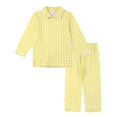thumbnail image 1 of Conjunto de pijama para niños, pijamas de punto a juego, pijamas de Pascua con volantes a cuadros de verano, ropa de dormir para bebés y niños, 1 of 4