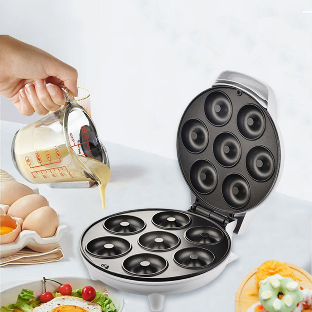 Breakfast Grids Mini Donut Machine Non Stick Coating Surface Easy Release Maker  for Home and Travel Use