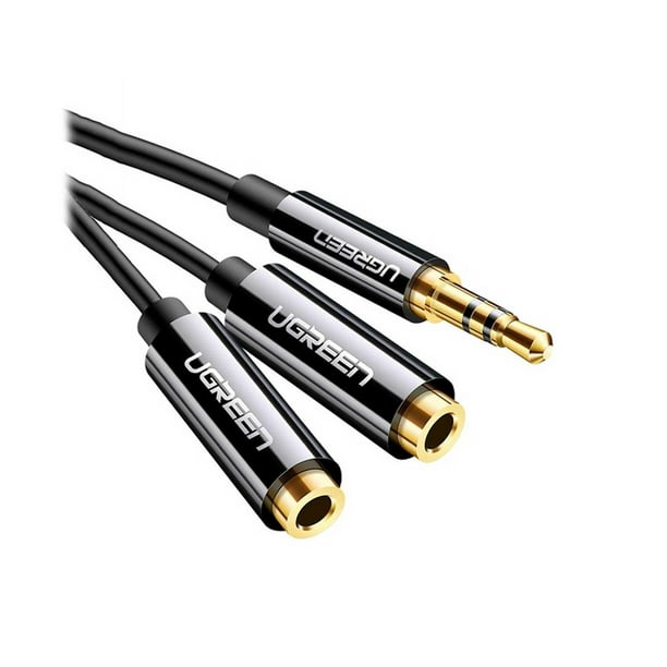Cable de Audio UGREEN 3.5mm Macho a Hembra x2 25cm UNIVERSAL Ugreen splitter