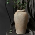 thumbnail image 5 of Large Ceramic Rustic Vase, 11 inch Minimalist Drative Vase, Farmhouse Tall Wood Colored for Home Dr, Living Room, Shelf Dr, Enterway, Table Dration, Brown, 5 of 6