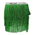 thumbnail image 3 of Ousvtion Clearance Deals Sequin Tassel Skirt for Women, Womens Belly Dance Hip Scarf Wrap Sparkly Tinsel Fringe Skirts Rave Festival Outfit Mardi Gras Costume,Green,Free Size, 3 of 4
