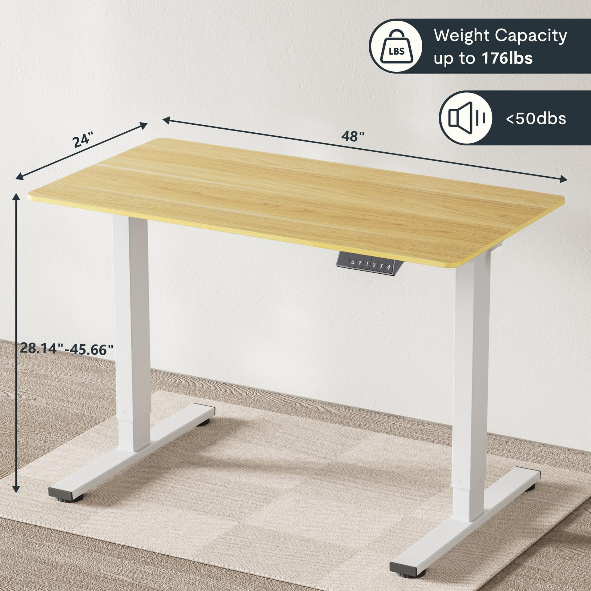 1-Piece Motor Adjustable-Height Computer Desk, Home Office Working Table, Sofa Side Table