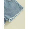 thumbnail image 6 of Bagilaanoe 2pcs Toddler Baby Girl Shorts Set Ribbed Sleeveless One Shoulder Tank Tops + Denim Shorts 12M 18M 24M 3T 4T 5T Kids Casual Summer Clothes, 6 of 8