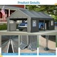 thumbnail image 5 of LZBEITEM Carport, 13' x 25' Heavy Duty Carport with Roll-up Sidewall & Ventilated Windows, Galvanised Frame Portable Outdoor Garage, Car Canopy with All-Season Tarp, Height 10.2', Length 25.1' - Gray, 5 of 9