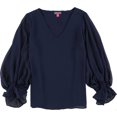 thumbnail image 1 of Vince Camuto Womens Solid V-Neck Shell Blouse, darkblue, XL, 1 of 2
