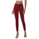 thumbnail image 1 of Pantalones vaqueros elásticos ajustados de tiro medio de colores con bolsillos reales completos de algodón 98 % para mujer (estándar y grande) Wine-110 Short, 1 of 5