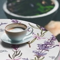 thumbnail image 3 of Ambesonne Floral Fitted Round Tablecloth, Minimalist Spring Romance, 36"- 40" Diameter, Violet Pink and Green, 3 of 5