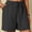 *Black, variant on ClodeEU Women's Linen Blend Drawstring Stretch Wide Leg Shorts ,Comfortable Casual Short with Pockets Black,Womens Plus L