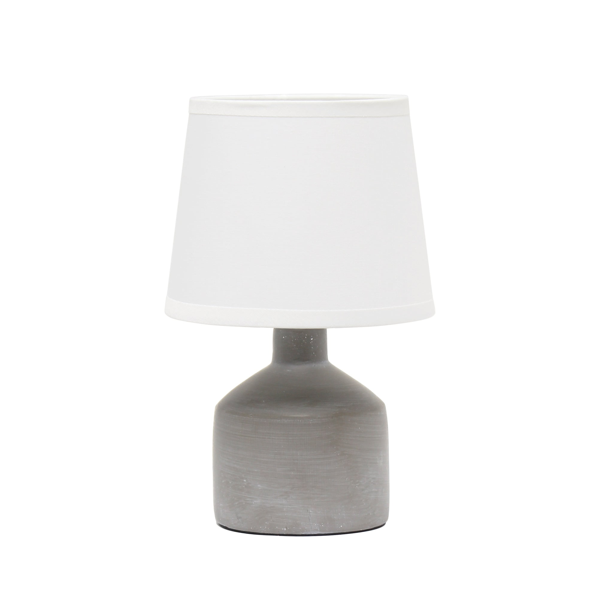 Simple Designs Mini Bocksbeutal Ceramic Table Lamp, Gray