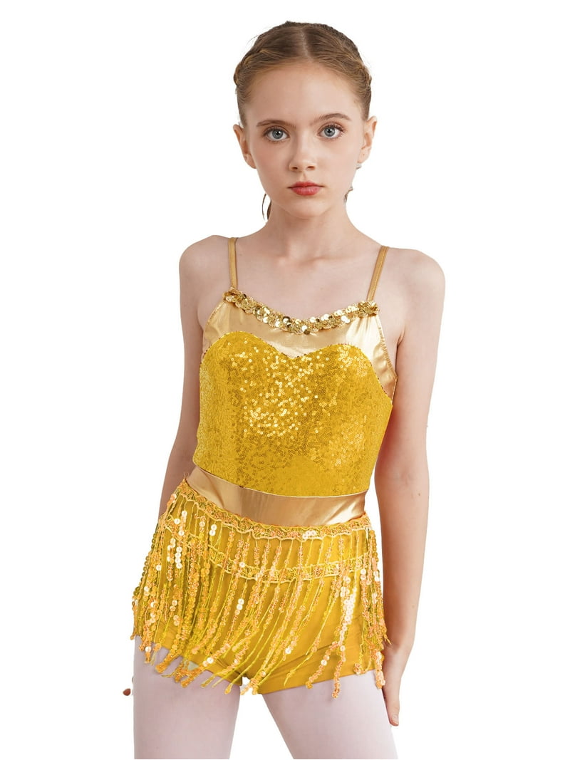 Kinderen Meisjes Pailletten Hiphop Jazz Ballet Latin Dans Jurk