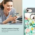 thumbnail image 5 of iPhone 7 Case,ULAK Colorful Series Slim Fit Hybrid Dual Layer Scratch Resistant Hard Back Cover Shock Absorbent TPU Bumper Case for Apple iPhone 7 4.7 inch, Mint Floral, 5 of 8