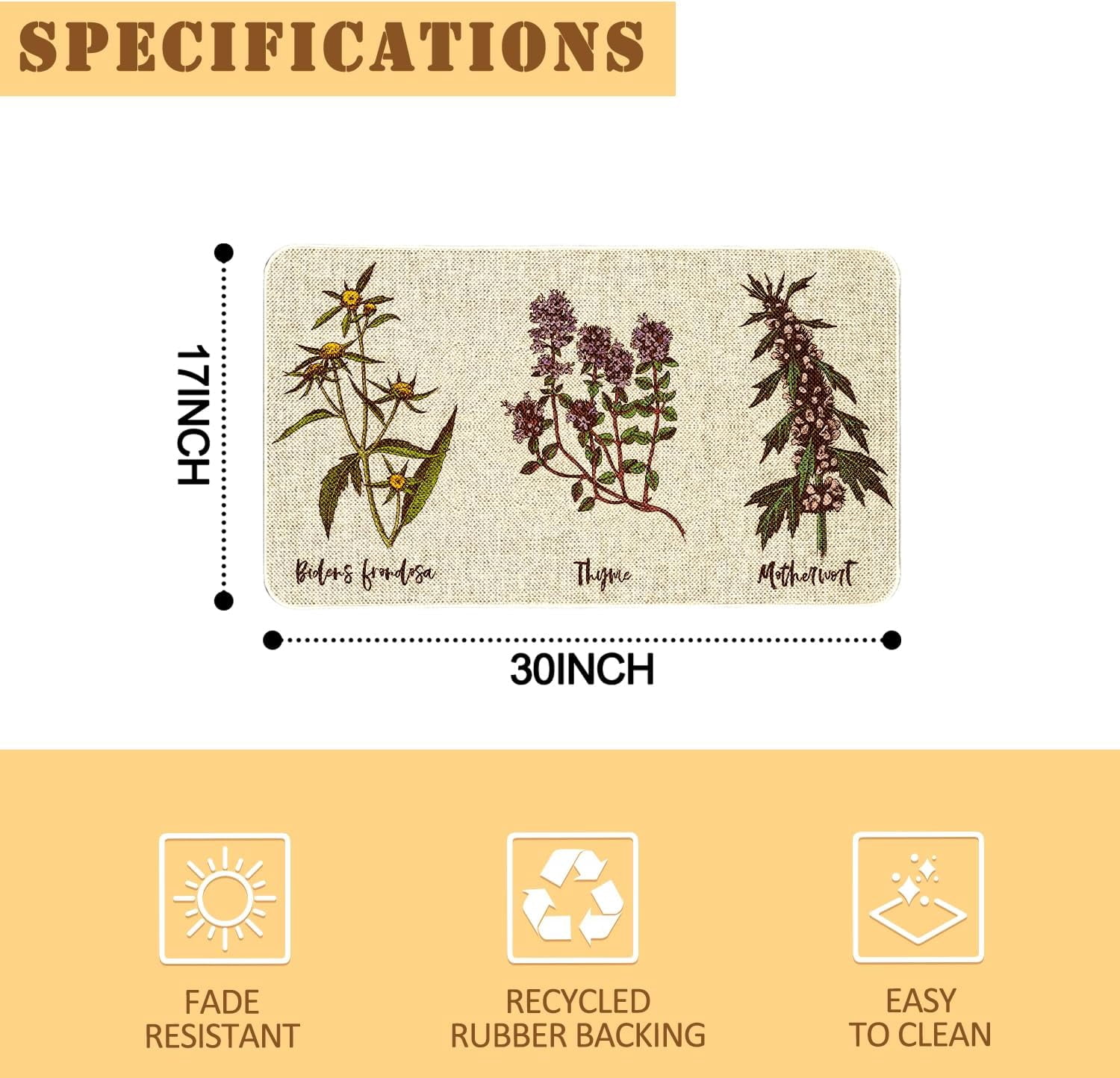 Hero image 0 of Flower Decorative Door Mat,Farmhouse Kitchen Mats Burlap Welcome Floor Slippioneer Woman Kitchen Accessories Switch Mat for Outdoor 17 x 30 in, 0 of 6     UCUVADXZ Flower Decorative D