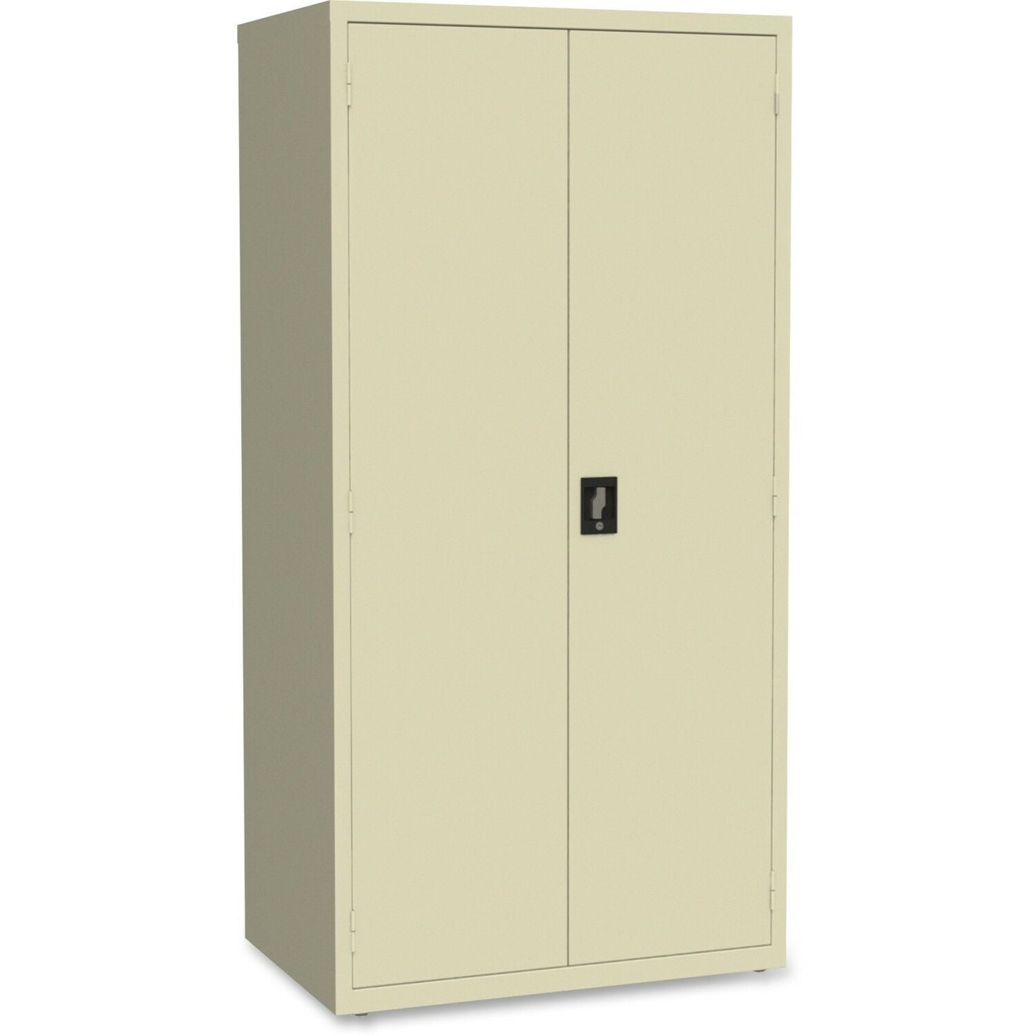 Sleek 80'' Black Steel Lockable Storage Cabinet with Adjustable Shelving