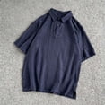 thumbnail image 2 of Betivan Men's Linen Top Solid Color Breathable Lightweight Half-Button Turndown Collar Short Sleeve Blouse Spring Summer Fashion Casual Loose Daily Beach Outdoor Leisure Street, 2 of 4