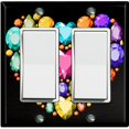 thumbnail image 1 of Metal Light Switch Plate Cover Colorful Multi-Shaped Gemstone Heart DIA004, 1 of 13