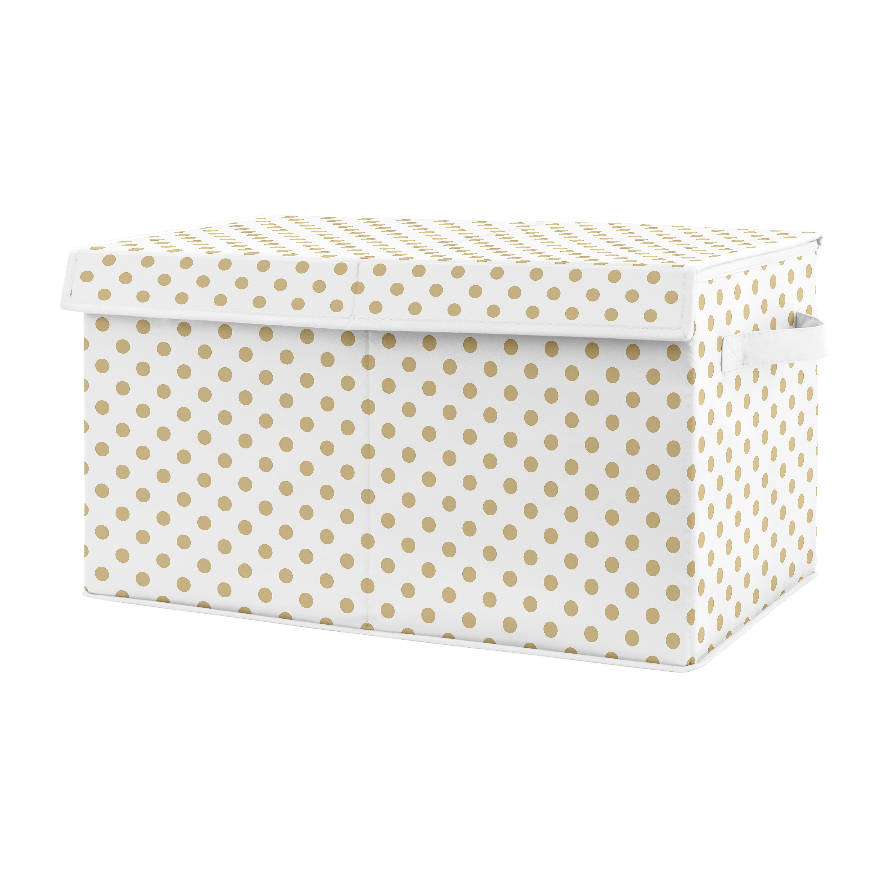Watercolor Floral Gold Polka Dot Storage Fabric Toy Box by Sweet Jojo Designs