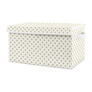 Watercolor Floral Gold Polka Dot Storage Fabric Toy Box by Sweet Jojo Designs