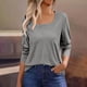 thumbnail image 5 of TaTaai 2026 Fall Women’s Square Neck Crochet Tee Long Sleeve Loose Blouse Casual Solid Color Fashion Top Dots Polyester Daily Shirt Gift, 5 of 9