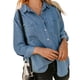 thumbnail image 1 of ICHUANYI Clearance Women's Fashion Winter Single Breasted Cardigan Solid Color Shirt Long Sleeve Shirt Tops(Dark Blue, M) ICHUANYI WER2023080802762, 1 of 6