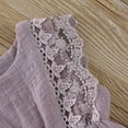 thumbnail image 6 of URMAGIC Baby Girls Lace Romper Set Ruffle Sleeve Solid Color Onesie with Headband 0-24 Months, 6 of 8
