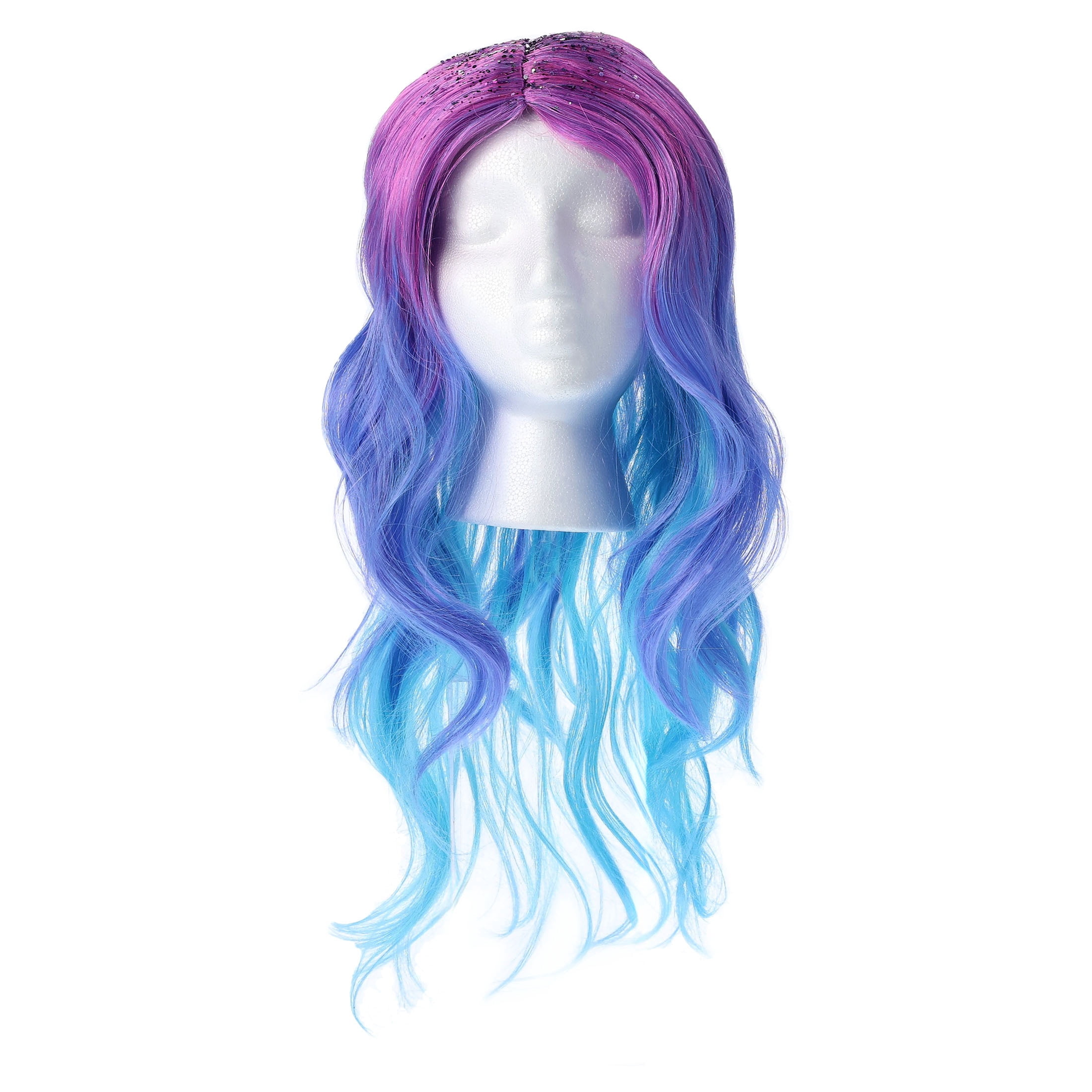 Mermaid Glitter Wig Costume Accessory for Adults, Multicolor, Halloween by Way To Celebrate