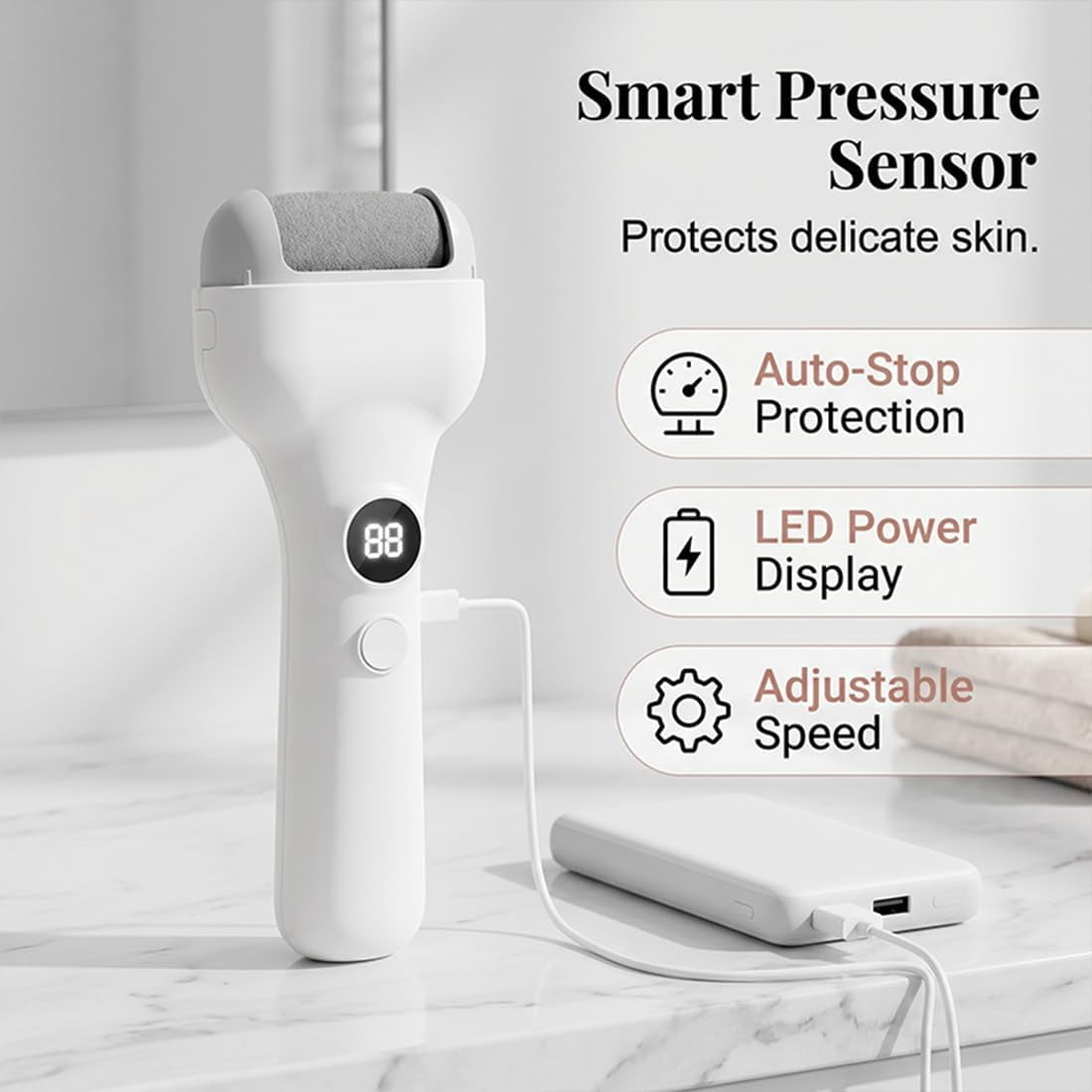 Rechargeable Electric Pedicure Tool with Smart Pressure Sensor – details