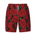 thumbnail image 4 of Lsque Mens Swim Trunks Rose Flowers Pattern - Bathing Suit Compression Liner - Beach Swim Shorts Swimwear - (S-3XL) - Stretch Quick Dry -Medium, 4 of 9